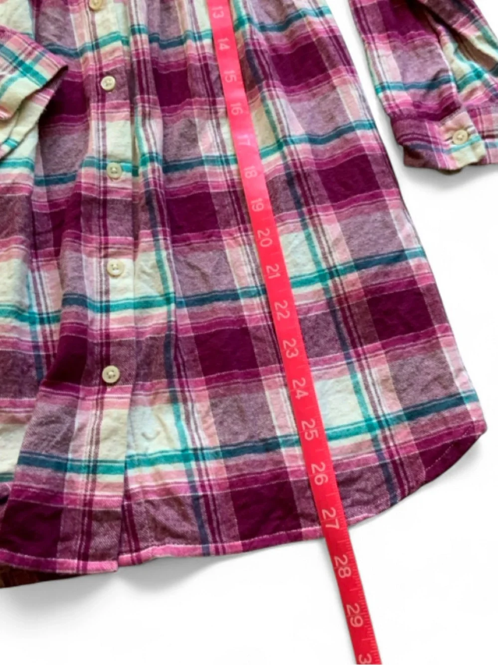 Falls Creek Plaid LS Button Down Dress Girls Medium 7/8